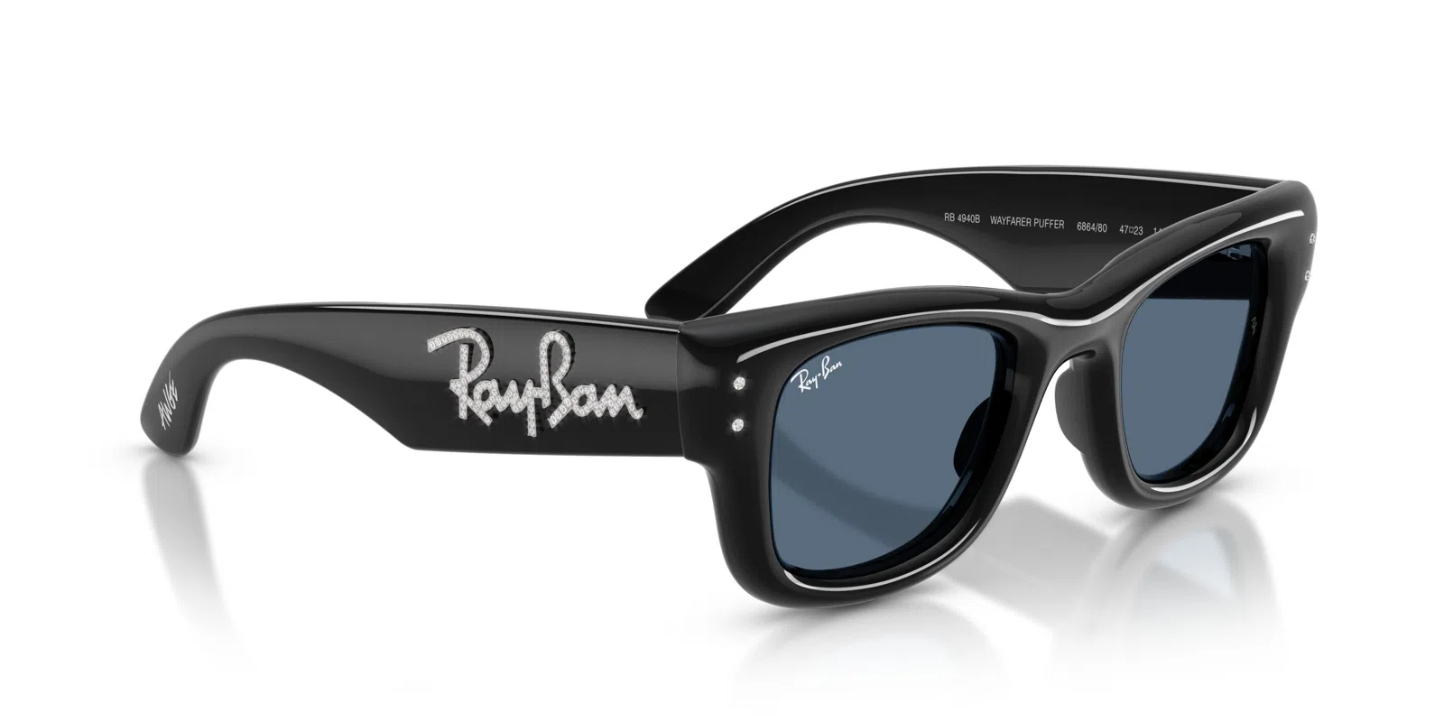 Ray-Ban Wayfarer Puffer 4940B Sunglasses - Green & Strass - view 58